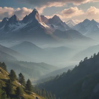 mountainous background