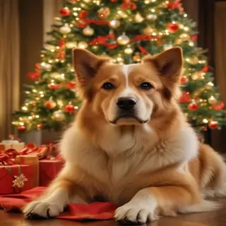 christmas dog background
