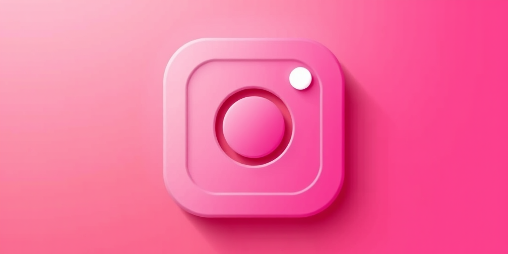 Create a modern abstract representation of the Instagram logo, featuring a smooth gradient background in shades of pink, using a DSLR camera at f/2.8 aperture, 50mm lens, high dynamic range, shot from eye level for enhanced clarity and vibrancy.
