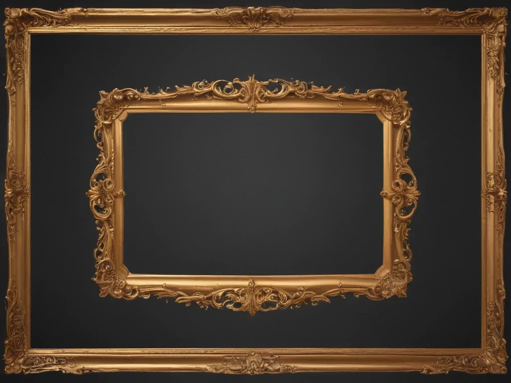 rectangle golden frame png