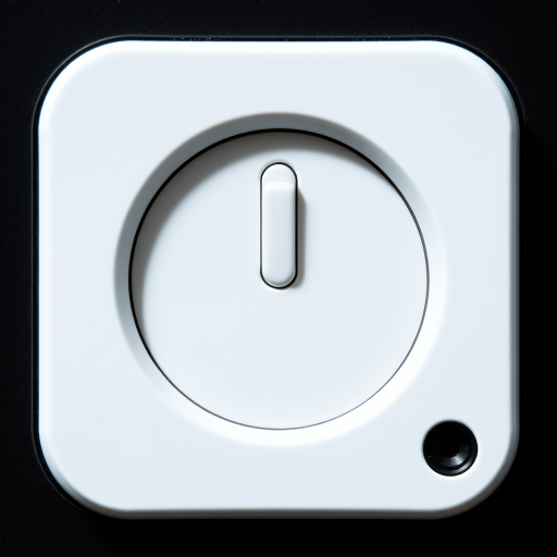 Create a high-resolution image of a power button icon with a minimalist design, using a Canon EOS R5 camera, 50mm lens, f/2.8 aperture, 1/200s shutter speed, and natural lighting to enhance the clarity and detail.