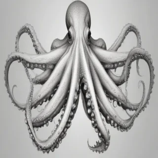 octopus clip art black and white