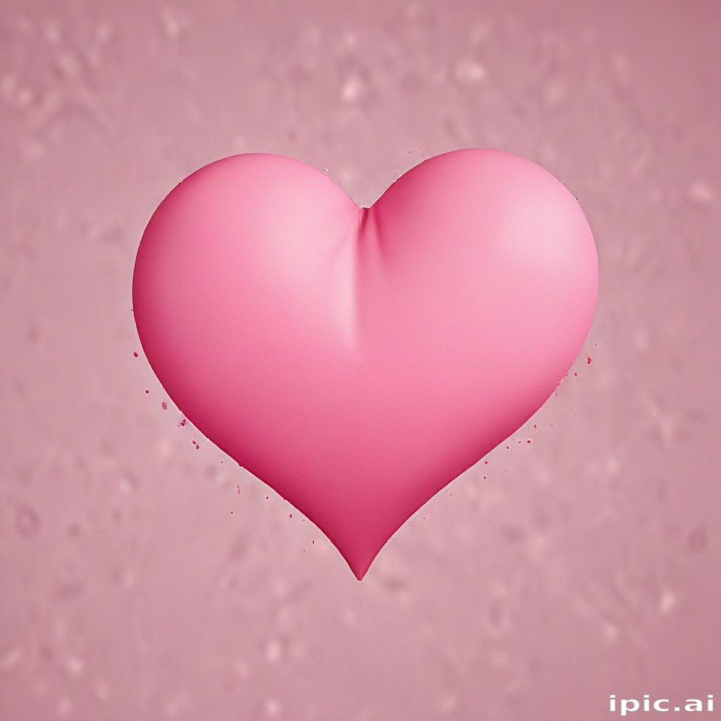 A Soft Pink Heart Floating Against a Blurred Pink Background.