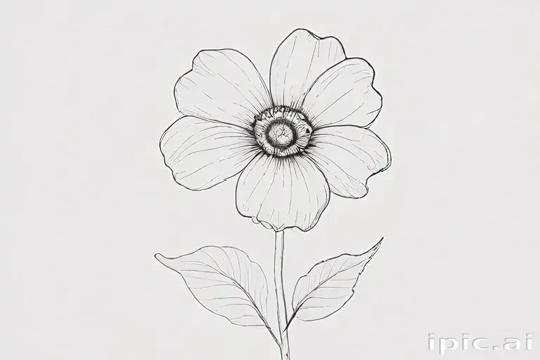 simple flower line art