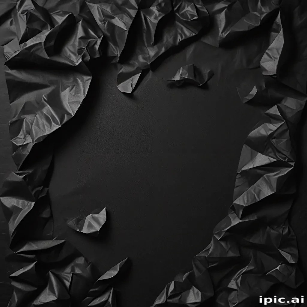 black crumpled paper