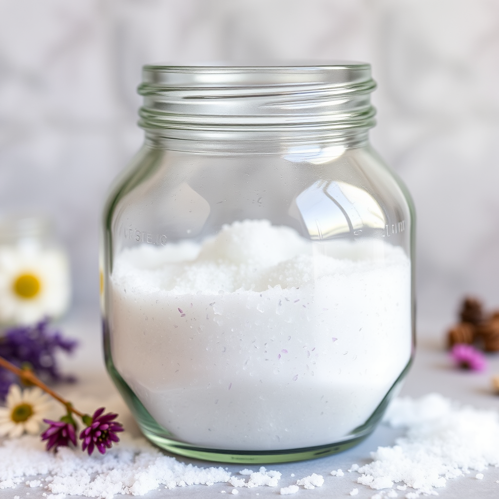Image of a jar filled with aromatic bath salts