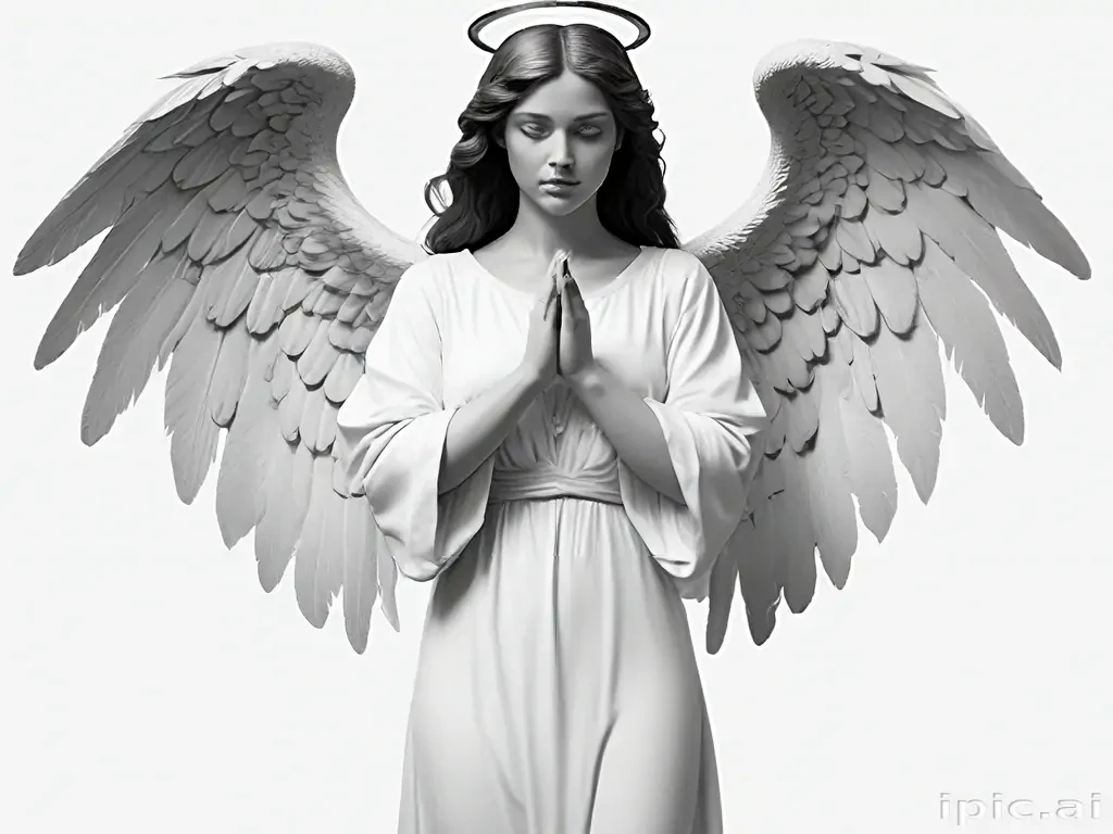 angel clip art black and white