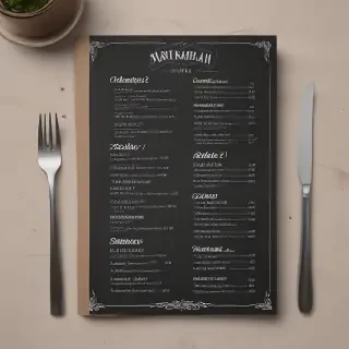menu mock up
