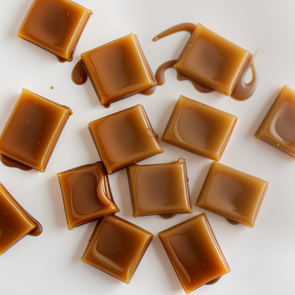 caramel candy with white center
