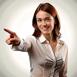 woman pointing png