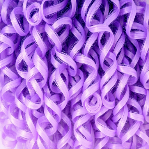 Whimsical Lavender Ombre Curls bouncing with voluminous ringlets, gradually fading from deep purple roots to pale lilac ends, creating a dreamy and magical aesthetic