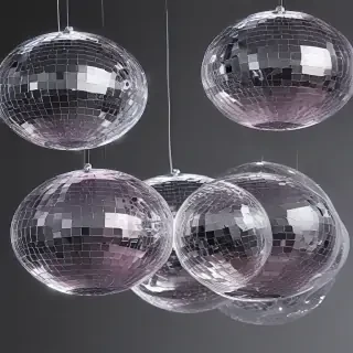 transparent disco balls