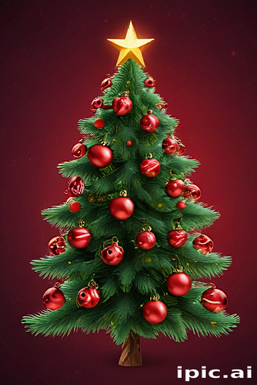 Beautifully Decorated Christmas Tree with Shiny Ornaments and a Star Topper