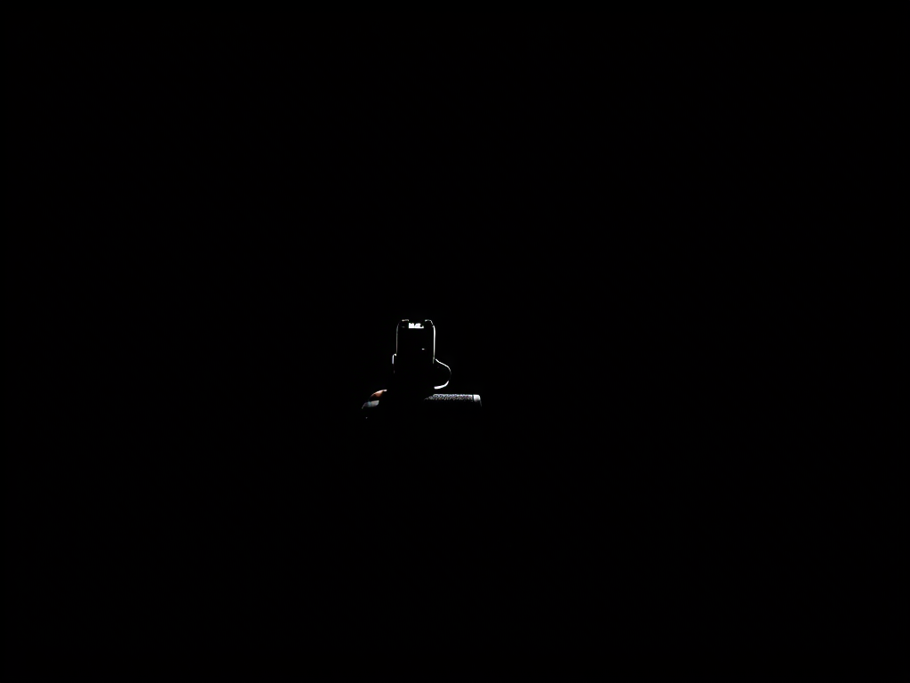 Create a high-resolution image of a handgun silhouette in a dark, moody setting, using a DSLR camera at ISO 100, f/2.8 aperture, 50mm lens, with soft side lighting and a shallow depth of field to enhance details and contrast.