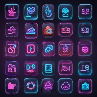 neon app icons