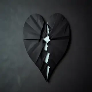black broken heart