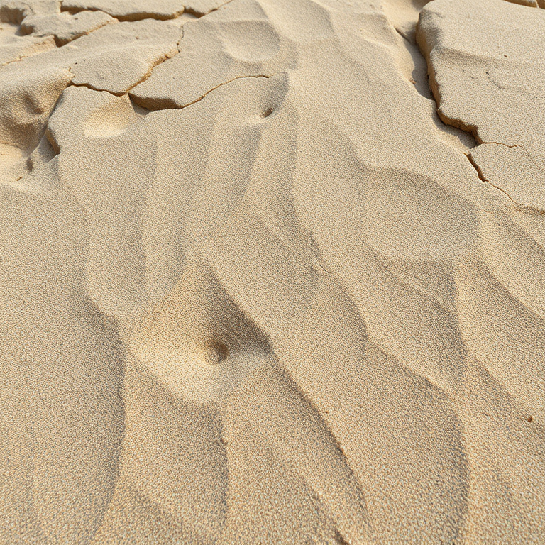 Create a high-resolution digital illustration of a textured sandy rock with natural patterns, using a DSLR camera at 50mm focal length, aperture f/1.8, ISO 200, natural lighting, and a wide-angle view to enhance depth and detail.