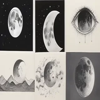 aesthetic moon drawings