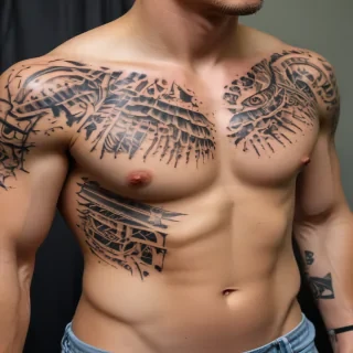 male rib tattoos