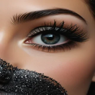 black with glitter