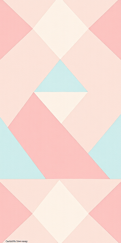 Create a seamless pattern of pastel-colored triangles in shades of pink, blue, and beige, shot with a DSLR camera at f/8 aperture, 50mm lens, in natural light to enhance texture and vibrancy.