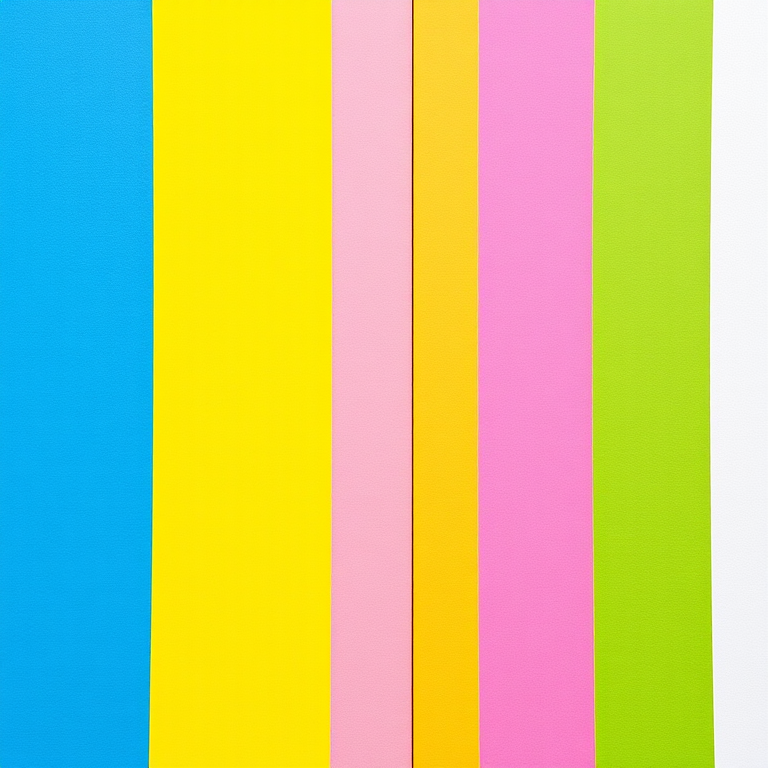 Create a vibrant vertical striped pattern with alternating colors including blue, yellow, pink, green, and white reminiscent of a playful, modern design, shot with a DSLR camera at f/8 aperture, ISO 100, 24mm lens, in natural light for enhanced clarity and vivid colors.