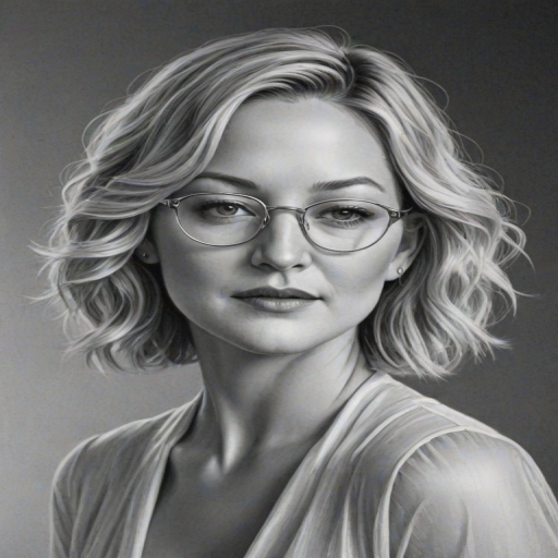 Stunning Kate Hudson, pencil sketch, portrait of Superb woman 1928s in glasses, hair style beatnik, outline, clear lines, fine lines, 8k