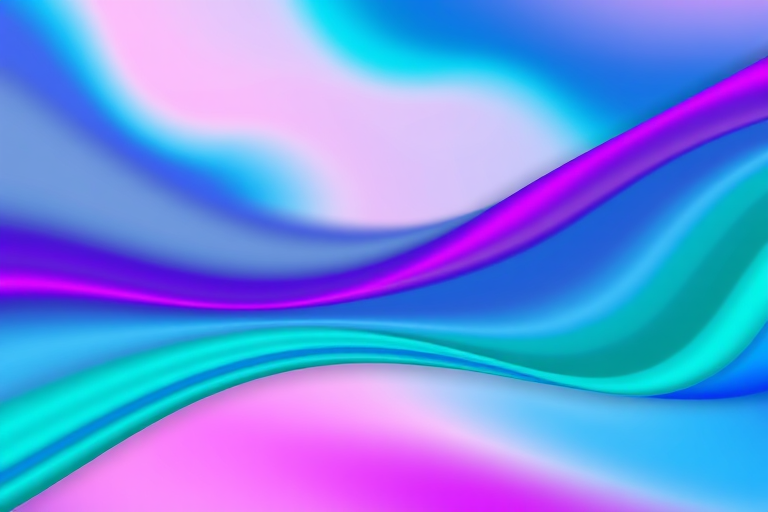 create a vibrant abstract image featuring flowing lines in shades of blue, green, and pink with a smooth gradient texture, taken with a DSLR camera, f/4 aperture, ISO 100, 50mm lens, soft focus background to enhance the color contrast