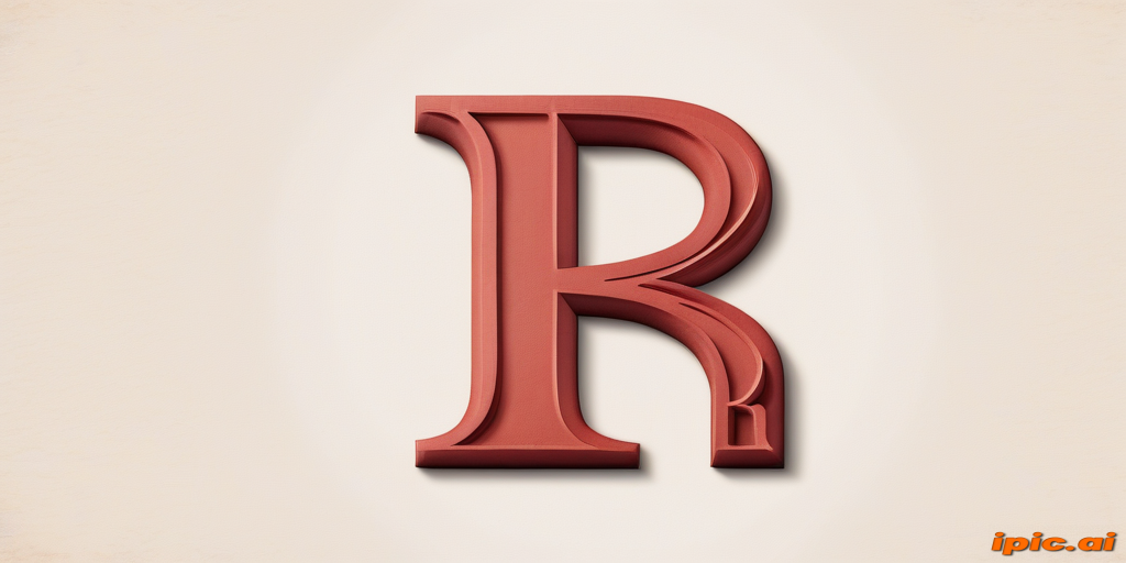 Stylized Letter R in Bold Red Color Against a Light Background