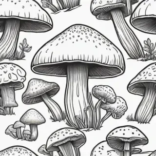 mushroom line art