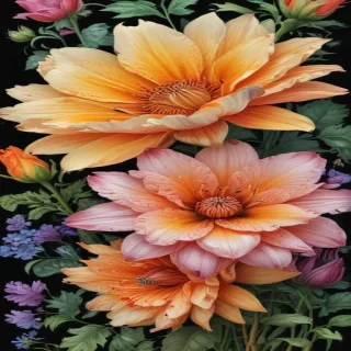 flower drawings color
