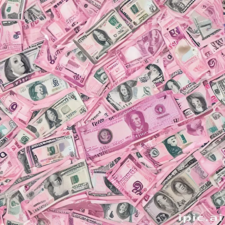 pink money background