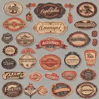 vintage stickers png
