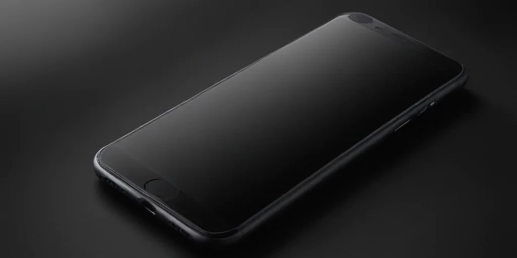 Minimalistic View of a Sleek Black Smartphone on a Dark Surface