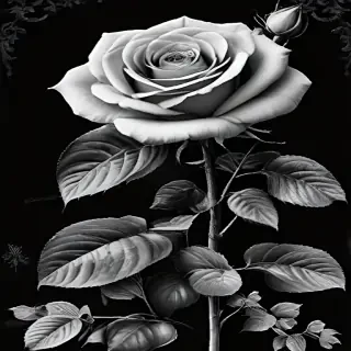 roses clipart black and white
