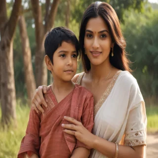 indian mom and son