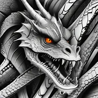 dragon black and white