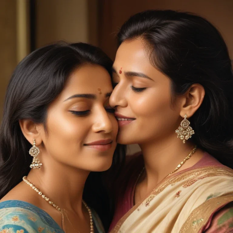 indian son with mom