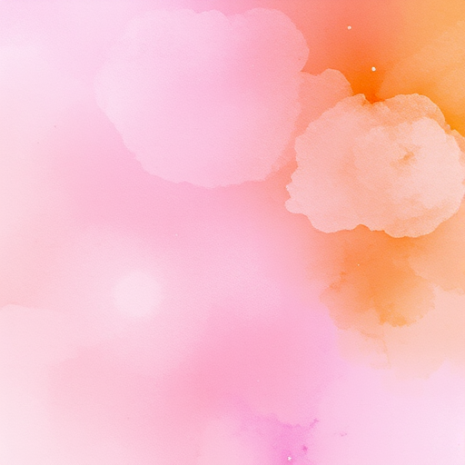 Create a vibrant watercolor background with soft pastel hues of pink, orange, and purple, focusing on abstract, dreamy textures, shot with a Canon EOS R5 at f/4, ISO 100, with a 50mm lens, using a shallow depth of field and natural lighting to enhance colors and depth.