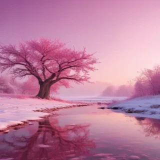 pink winter background
