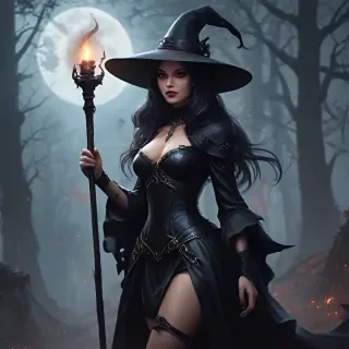 beautiful dark witch fantasy art