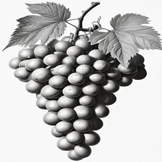 grapes clipart black and white