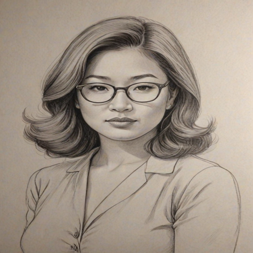 Graceful Jenna Ushkowitz, pencil sketch, portrait of Elegant woman 1947s in glasses, hair style beatnik, outline, clear lines, fine lines, 8k