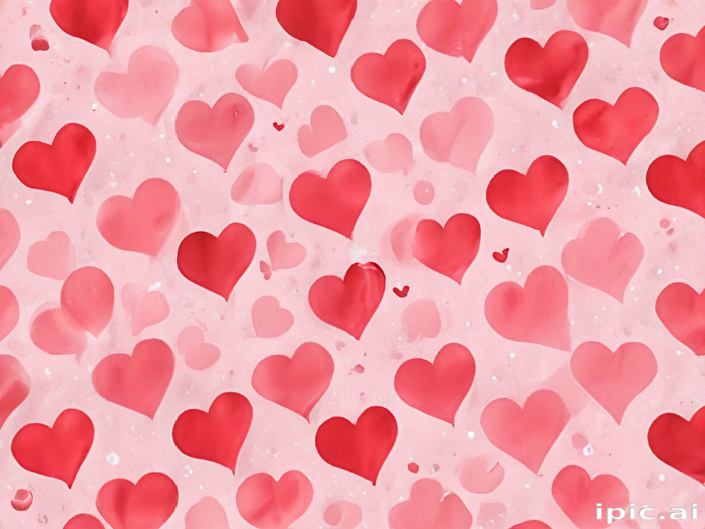 Colorful Patterns of Hearts on a Soft Pink Background for Celebration