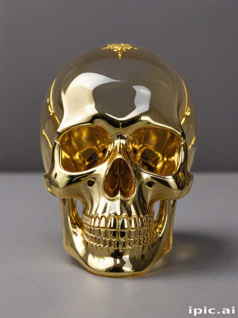 transparent gold skull
