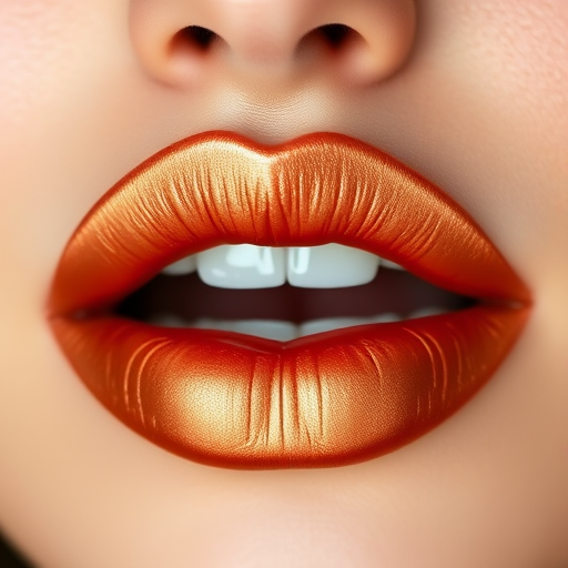 Metallic bronze lips titled "Sunlit Copper" offer a warm, metallic finish with subtle shimmer, perfect for autumn-inspired makeup and earthy color palettes
