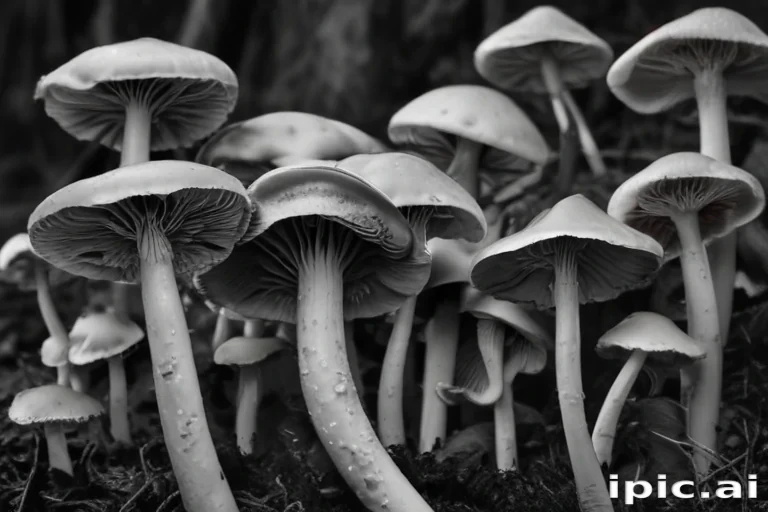 mushroom black and white