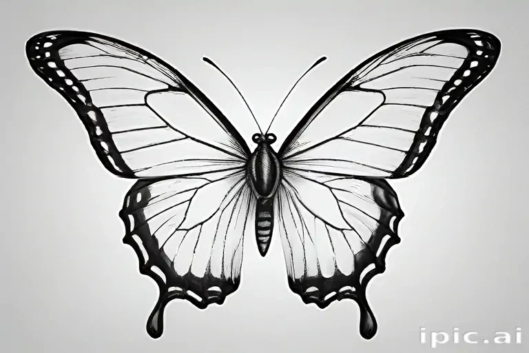 outline drawing of a butterfly