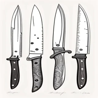 drawings of knives