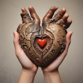 hand heart aesthetic